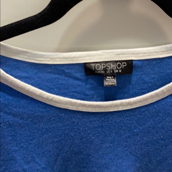 Top shop Blue Crop t-shirt - Picture 2 of 2